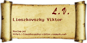 Lieszkovszky Viktor névjegykártya